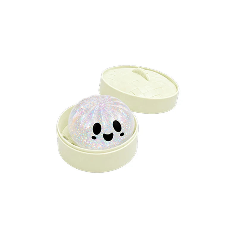 New Halloween Ghost DumplingsToy Soft Slow Resilience Squishy Toy Fidget with Steamer Steamed Stuffed Bun Squishy Pinch Le