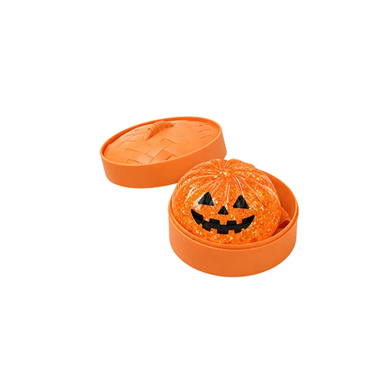 New Halloween Ghost DumplingsToy Soft Slow Resilience Squishy Toy Fidget with Steamer Steamed Stuffed Bun Squishy Pinch Le
